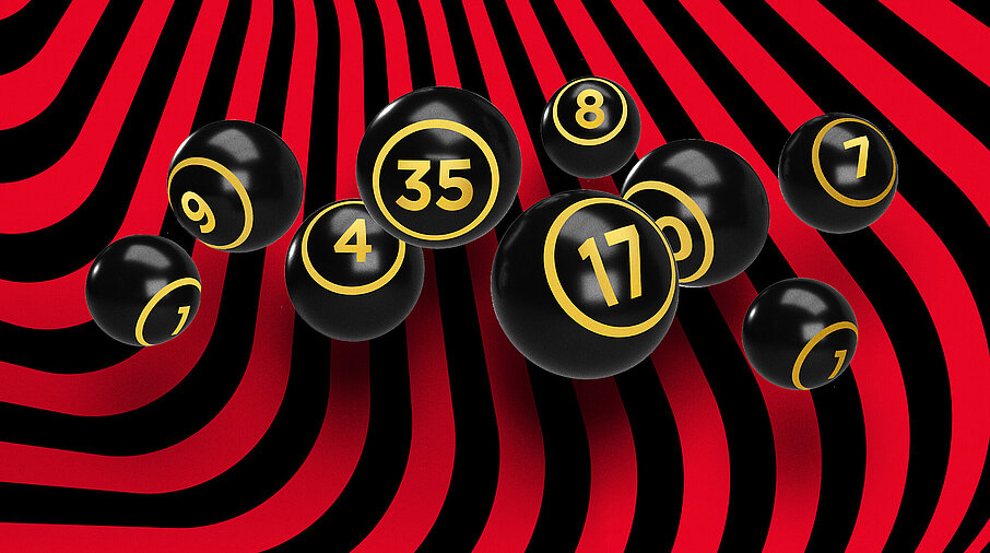 Bingo Zahlen auf rot-schwarzem Hintergrund