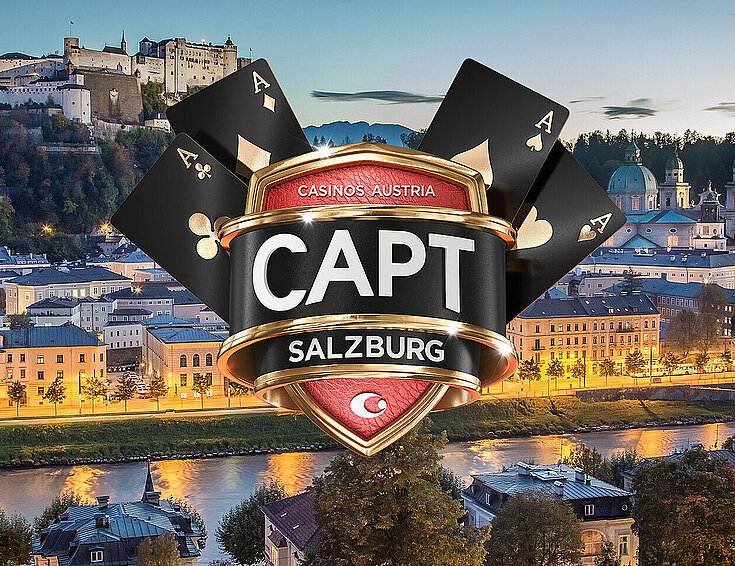Casinos Austria Poker Tour Logo vor der Stadt Salzburg
