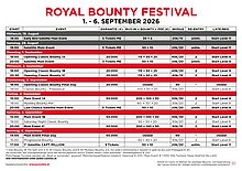 Turnierplan Royal Bounty Festival 2025