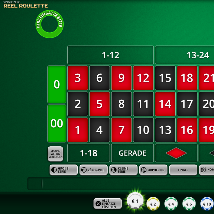 Automatic Roulette Spielfeld grün